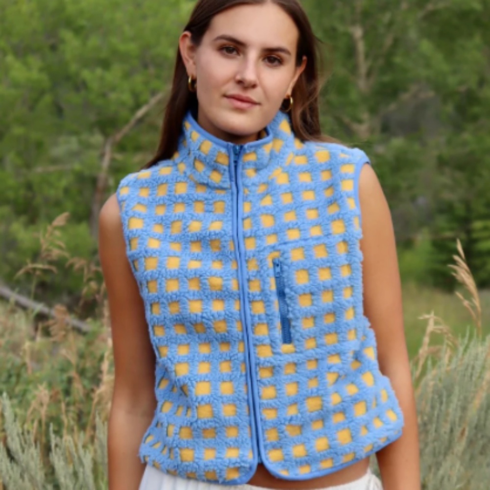 Montana Vest | Blue + Yellow Midnight Lunch, hardly worn
